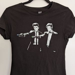 Pulp Fiction inspired Doctor Who T-shirt, Size S